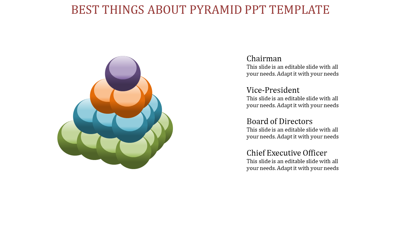 pyramid ppt template-Multicolor